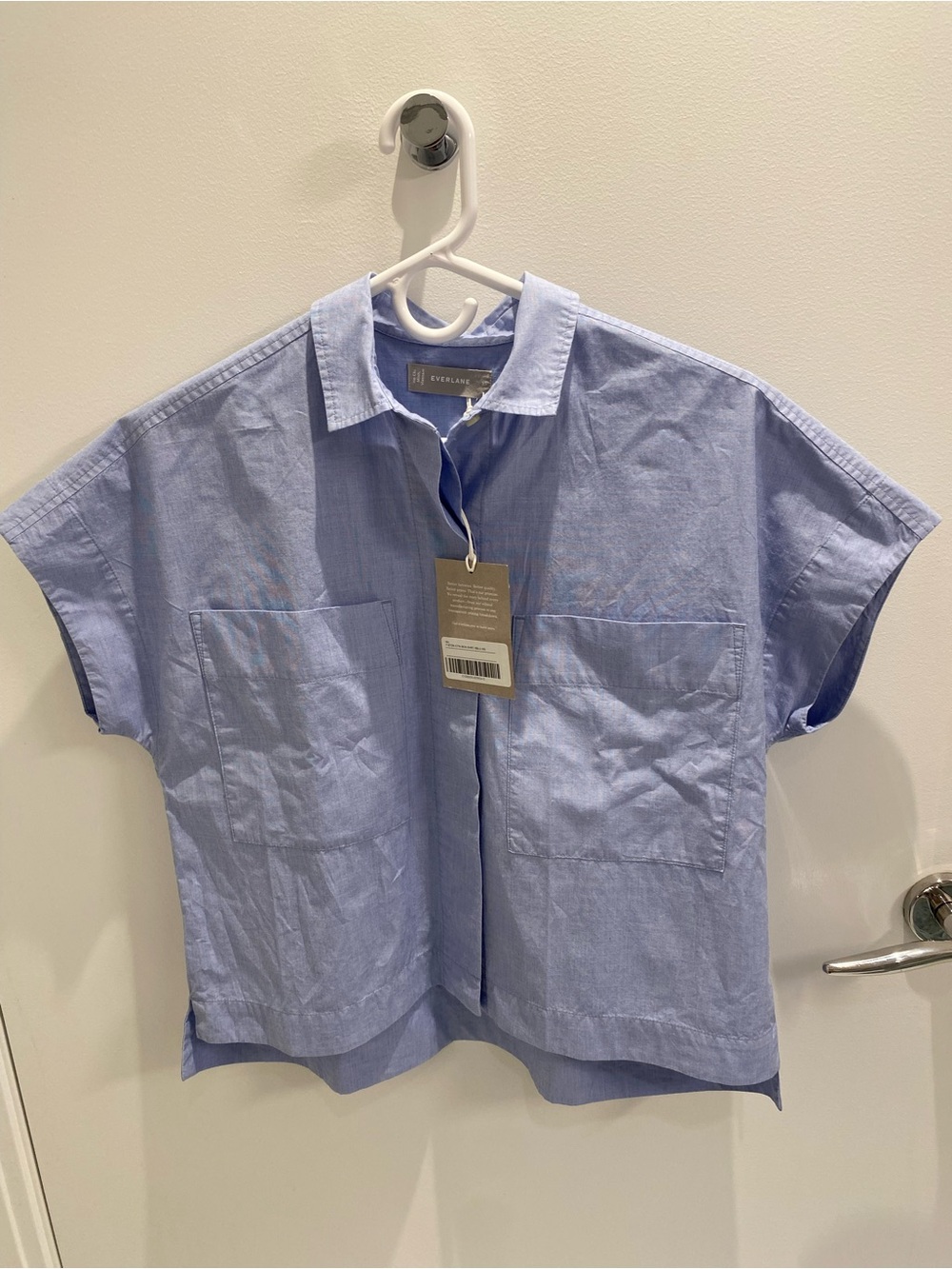 Everlane Cotton Poplin Blue Box Shirt, Size XS, NWT.